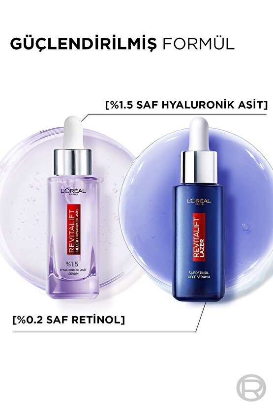 Revitalift Filler %1.5 Saf Hyaluronik Asit Kırışıklık Karşıtı Serum + Saf Retinol Gece Serumu