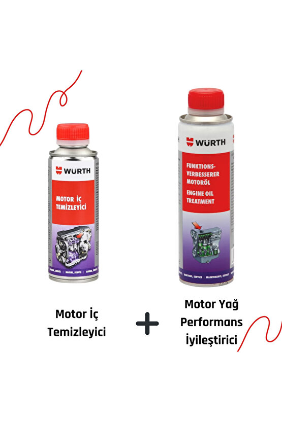 Motor Yağ Performans İyileştirici + Würth Motor İç Temizleyici