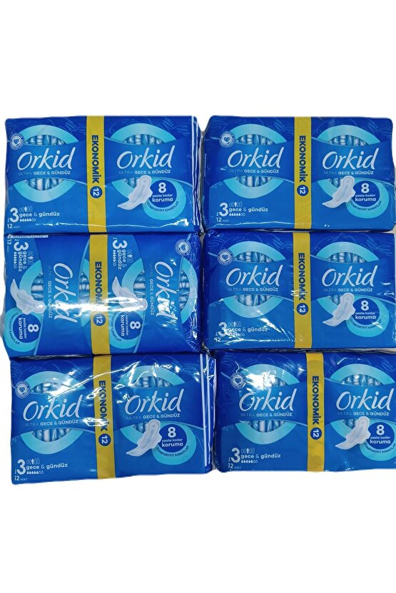 ULTRA GECE GÜNDÜZ 3 NO 6 LI 12 PAKET toplam 72 adet