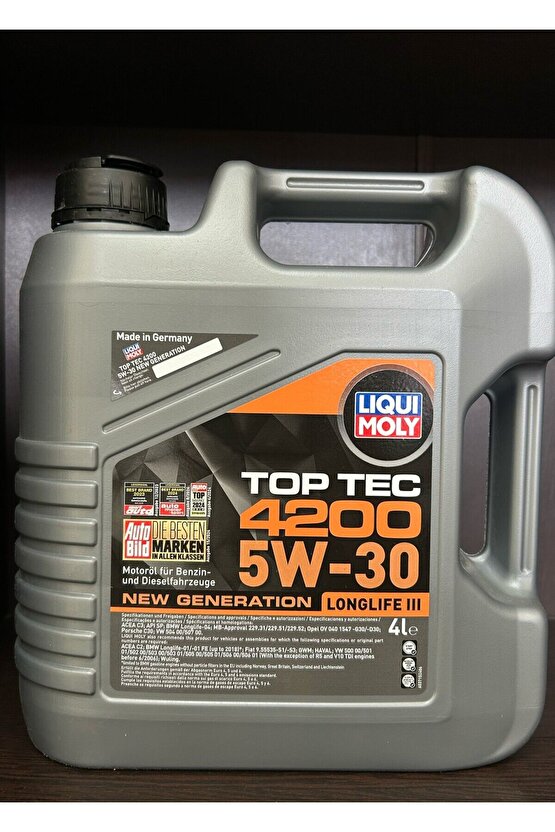 LİQUI MOLY 5W30 TOP TEC 4200 -Tam Sentetik Motor Yağı 4LT