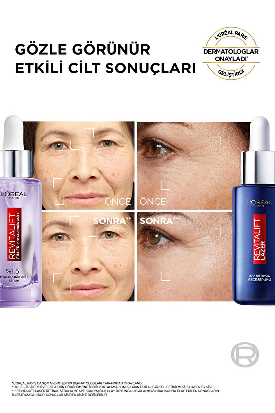 Loreal Paris Revitalift Filler Dolgunlaştırıcı 30 ml ve Saf Retinol Gece Serumu 30 ml