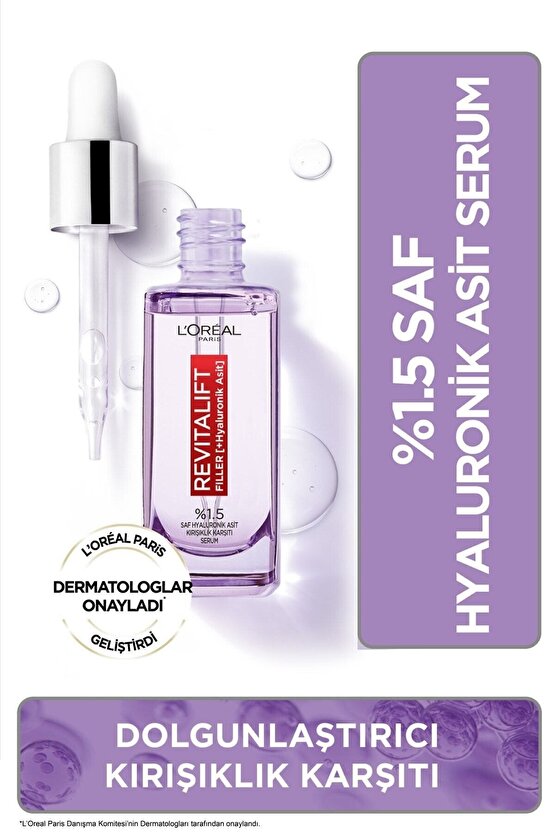 Yeni Orjinal Ürün Revitalift Filler Saf Hyaluronik Asit Kırışıklık Karşıtı Serum 30 Ml