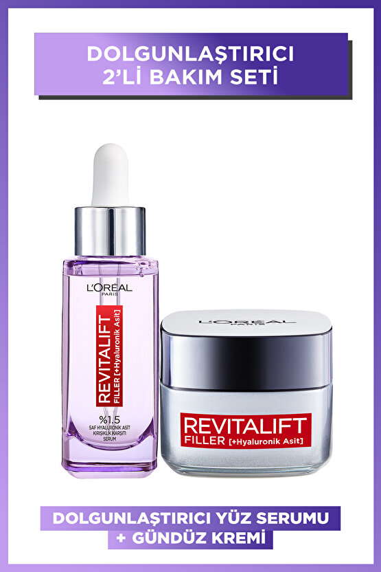 Revitalift Filler Yaşlanma Karşıtı Gündüz Kremi + %1.5 Saf Hyaluronik Asit Kırışıklık Karşıtı Serum
