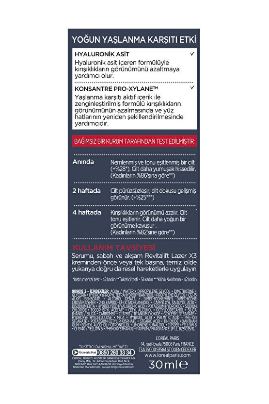Revitalift Lazer X3 Yoğun Yaşlanma Karşıtı Bakım Serumu 30 ml