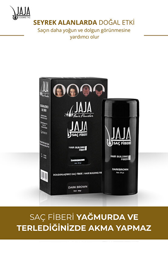 Koyu Kahve (Dark Brown) Saç Fiberi Topik | 50 gr & Doğal Görünüm Desteği