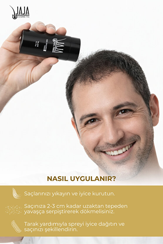 Koyu Kahve (Dark Brown) Saç Fiberi Topik | 50 gr & Doğal Görünüm Desteği