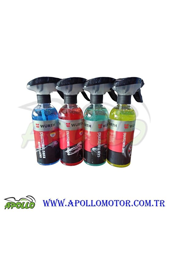 WÜRTH ARAÇ  MOTOSİKLET TEMİZLİK SETİ ( JANT - BÖCEK - CAM TEMİZLEME - HIZLI LEKEÇIKARICI ) 400 ML