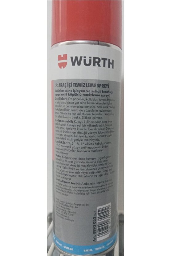 Araç Içi Temizleme Spreyi 500ml