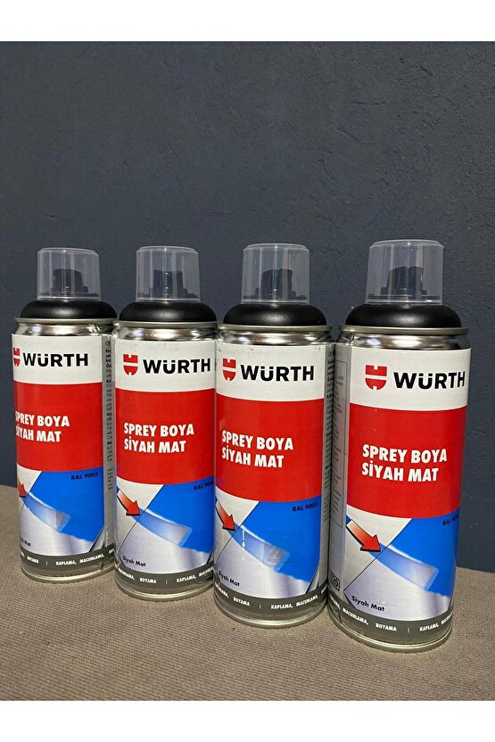 WÜRTH SPREY BOYA  SİYAH MAT  4LÜ
