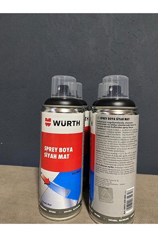 WÜRTH SPREY BOYA  SİYAH MAT  4LÜ