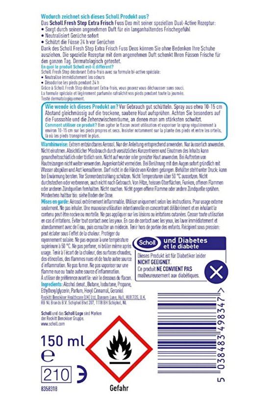 Koku Önleyici Ayak Spreyi 150 ml