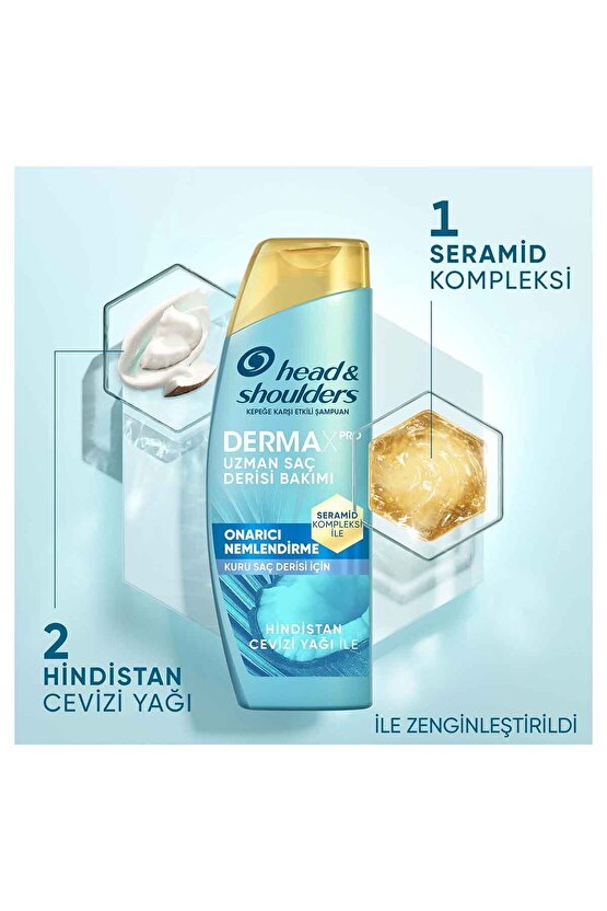 DermaXPRO Onarıcı Nemlendirme Kepek Karşıtı Şampuan Hindistan Cevizi Yağı ve Seramid ile 300ml