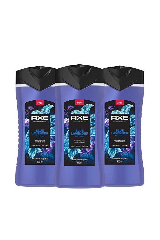 Premium Collection Duş Jeli Blue Lavender 3 In 1 Vücut Saç Yüz 300 ml X3