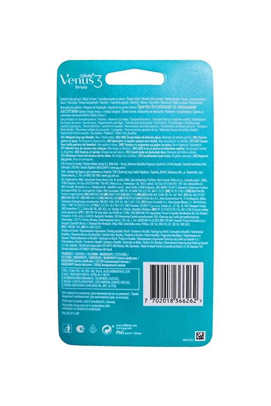 Gillette Venüs Simply 3 Tıraş Makinesi + 4 Yedek Bıçak (2 Paket - Fırsat Ürün)