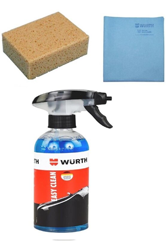 Tvet 3 Lü Set Süngeri, Sentetik Güderi Bez, Susuz Oto Temizleme Spreyi 400 ml