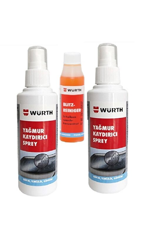 Yağmur Kaydırıcı Sprey 2 Adet & Konsantre Cam Sabunu 1 Adet