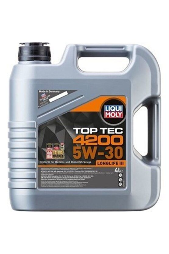 5w-30 Tam Sentetik Toptec 4200 4 Lt Motor Yağı Üretim 2024
