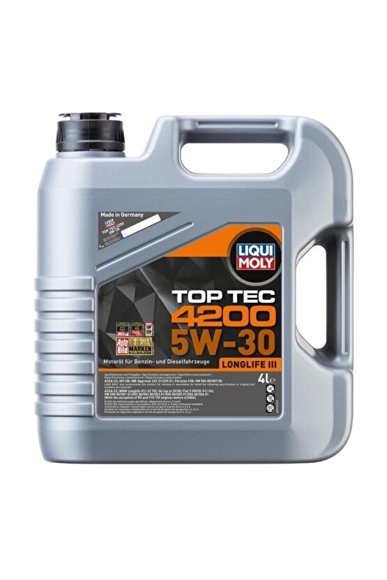 Lıquı Moly 5w30 Motor Yağı Tam Sentetik Top Tec 4200 4 L