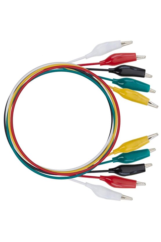 50cm 10 Adet Krokodil Soketli Kablo Çift Taraflı Timsah Kıskaç Atlama Jumper Tel Test Prototip