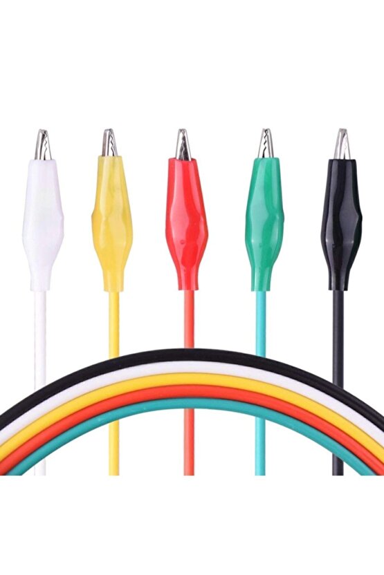 50cm 10 Adet Krokodil Soketli Kablo Çift Taraflı Timsah Kıskaç Atlama Jumper Tel Test Prototip