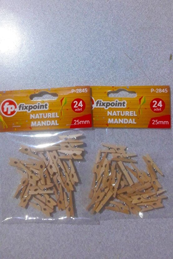 Ahşap Mini Küçük Mandal Fotoğraf Asma Mandalı Dekoratif Pano Çerçeve Mandalı 25 Mm 2 Paket (48 Adet)