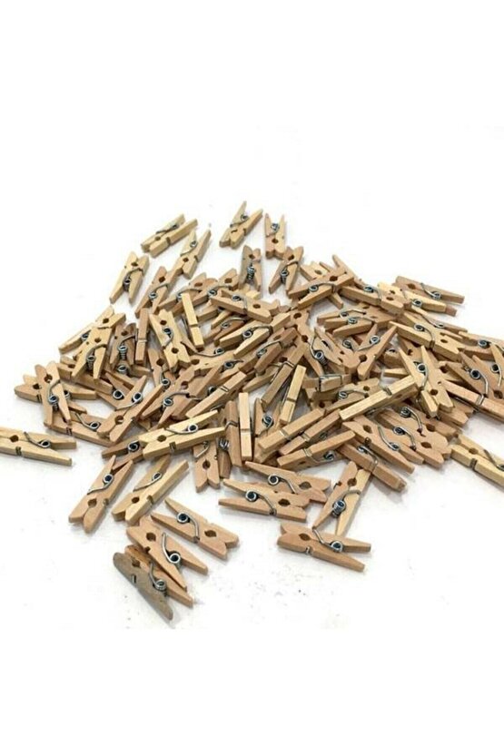 Ahşap Mini Küçük Mandal Fotoğraf Asma Mandalı Dekoratif Pano Çerçeve Mandalı 25 Mm 2 Paket (48 Adet)