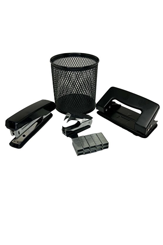 Ofis Seti - Zımba Makinası - Delgeç 10 Syf - Zımba Teli - Tel Sökücü - Kalemlik