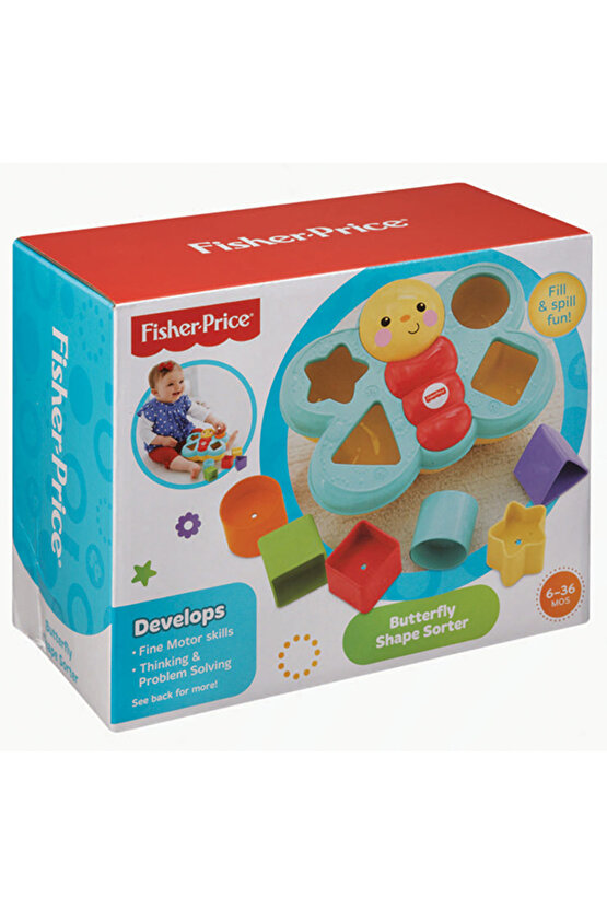 Fisher-Price Şekil Eşleştirme Arkadaşı Kelebek, 6 Bloklu, Şekil Eşleştirme Oyunu CDC22