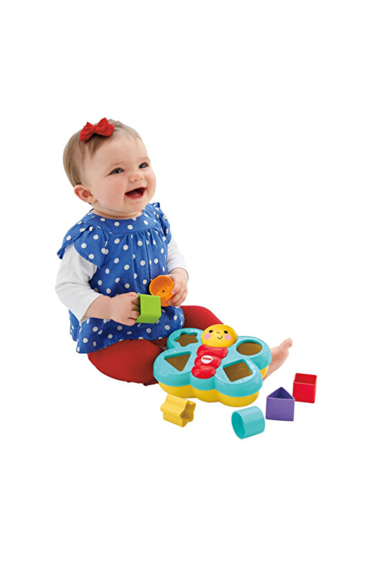Fisher-Price Şekil Eşleştirme Arkadaşı Kelebek, 6 Bloklu, Şekil Eşleştirme Oyunu CDC22