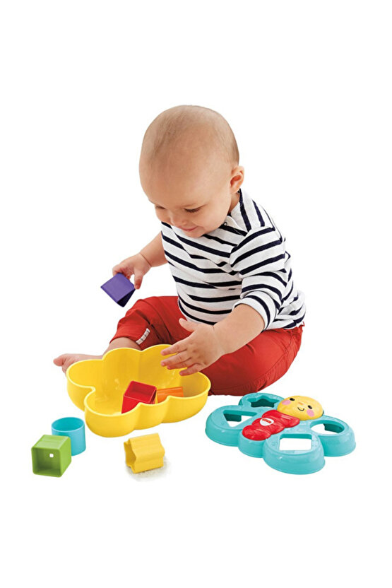 Fisher-Price Şekil Eşleştirme Arkadaşı Kelebek, 6 Bloklu, Şekil Eşleştirme Oyunu CDC22