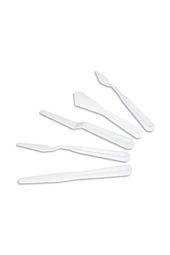 Plastik Yağlı Boya-akrilik Boya- Spatula 5 Li Set