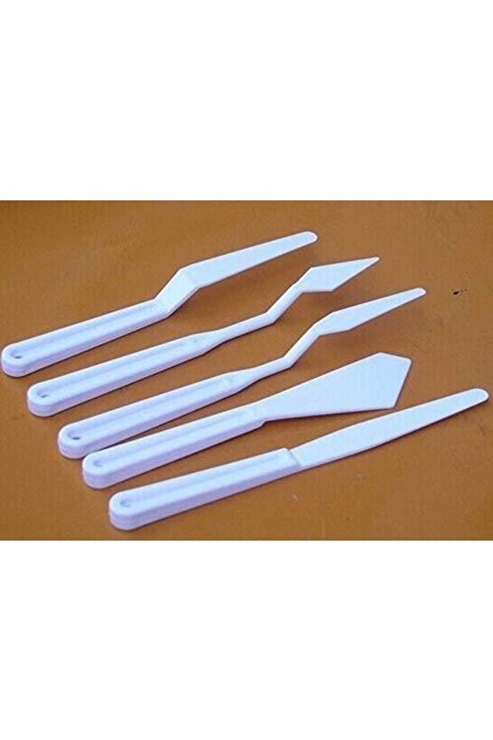 Plastik Yağlı Boya-akrilik Boya- Spatula 5 Li Set