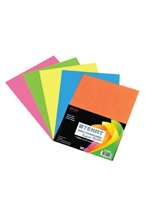 A4 Renkli Fotokopi Kağıdı Fosforlu 100 Lü