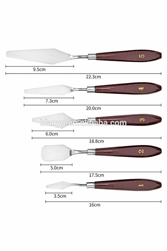 5 Li Metal Spatula Seti Zemin Fırçası Boya Fırçası Akrilik Yağlı Boya Hobi Çalışmalar
