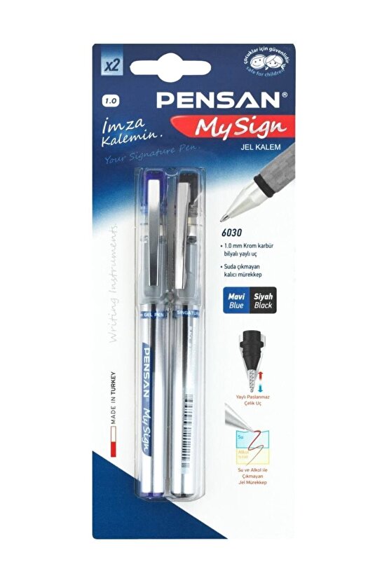 Roller Kalem My-Sıgn Jell Mavi Siyah 2 Li Set İmza Kalemi Pe06030Rkms