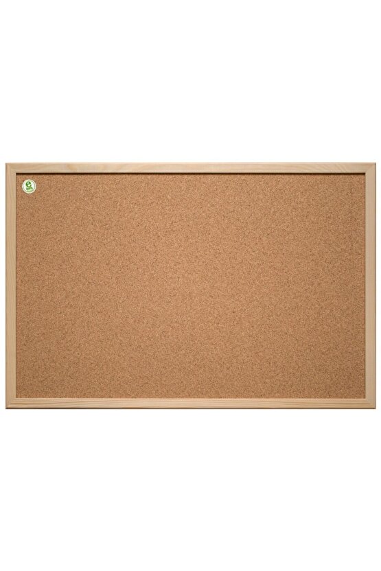 Doğal Ahşap Çerçeve Mantar Pano 30x45 Cm