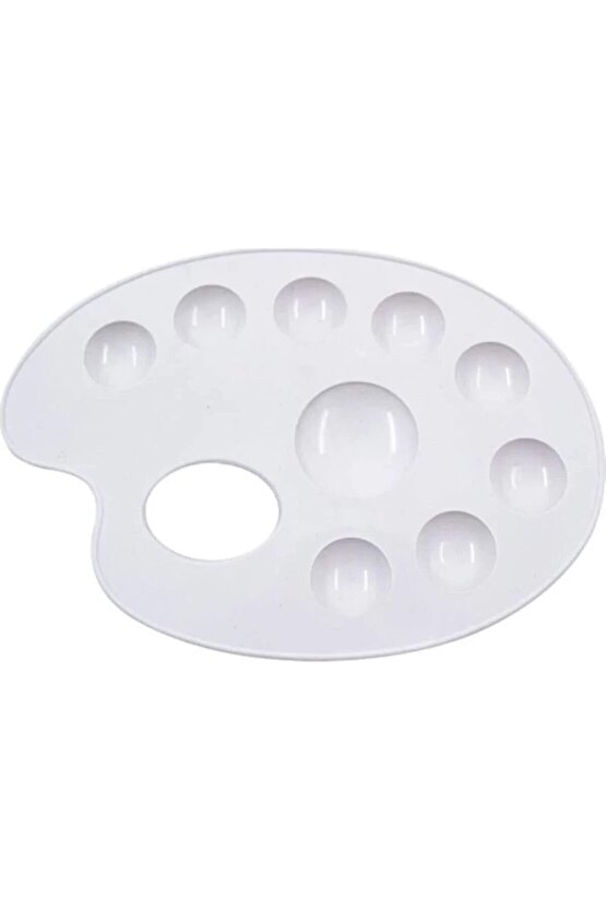 RESİM PALETİ beyaz 9 gözlü plastik palet