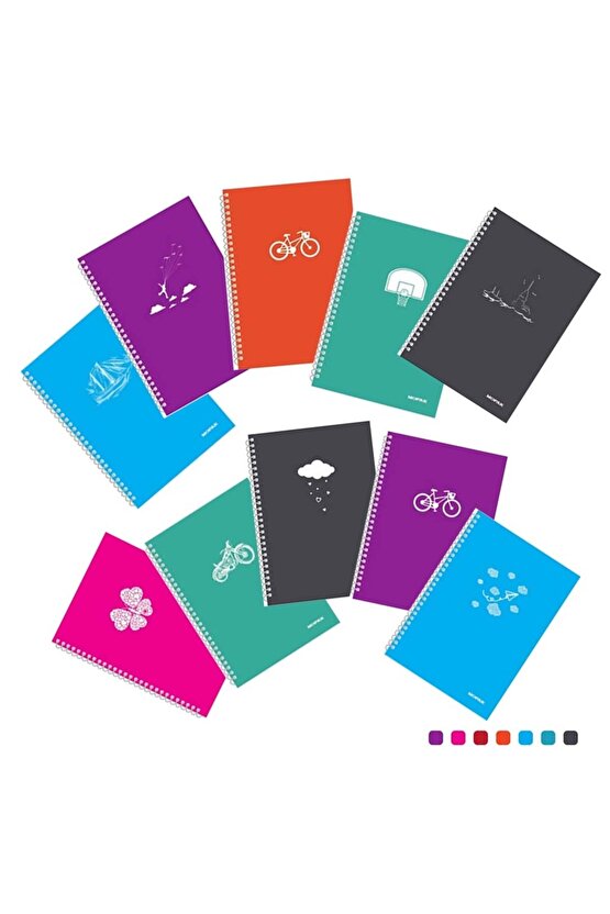 Pastel Spiralli PP Kapak A4 72 yp Çizgili Defter