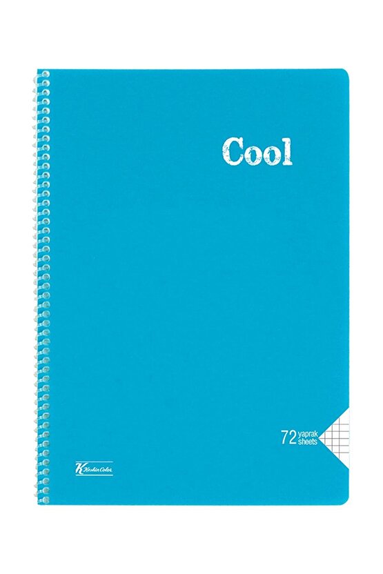 Keskin Color Cool 72 Yp. Kareli A4 Plastik Kapak Spiralli Defter