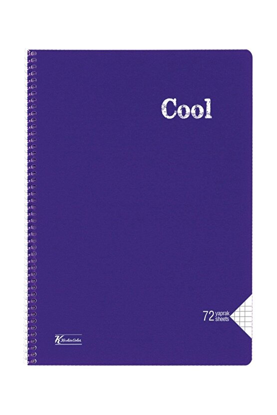Keskin Color Cool 72 Yp. Kareli A4 Plastik Kapak Spiralli Defter