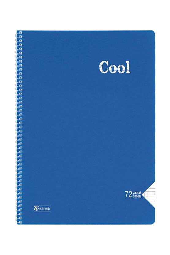 Keskin Color Cool 72 Yp. Kareli A4 Plastik Kapak Spiralli Defter