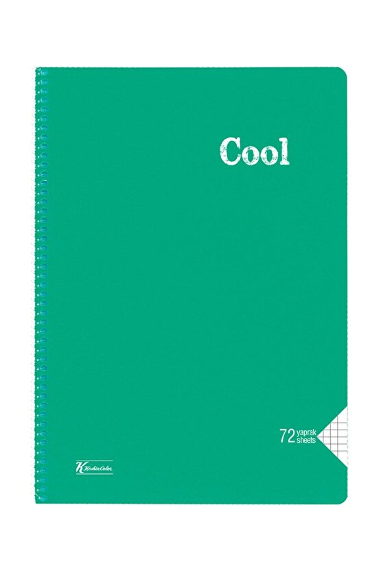 Keskin Color Cool 72 Yp. Kareli A4 Plastik Kapak Spiralli Defter