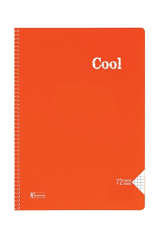 Keskin Color Cool 72 Yp. Kareli A4 Plastik Kapak Spiralli Defter