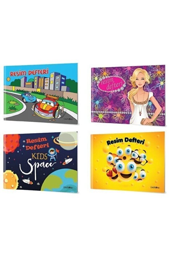 40 Yaprak A4 Büyük Boy Resim Defteri 3 Adet