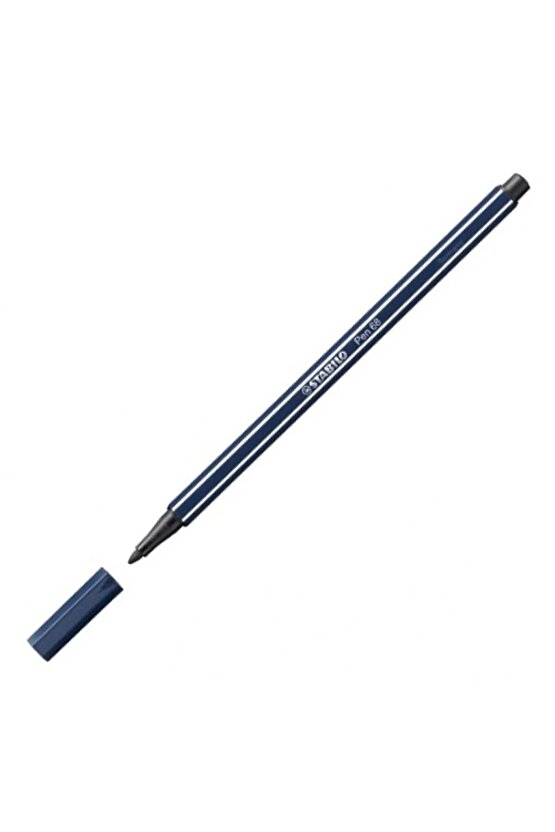 - Keçe Uçlu Boya Kalemi - Pen 68 - Mavi Siyah