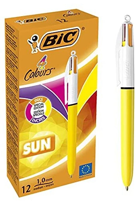 4 Colour Sun 4 Renkli Tükenmez Kalem - Pastel Renkler