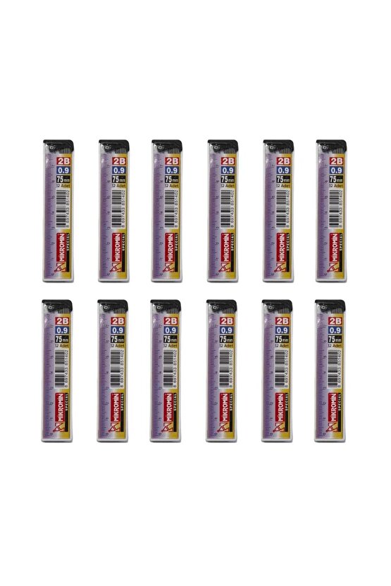 Min 0.9 Mm Cetvelli Kalem Ucu 75 Mm Uç 12 Adet