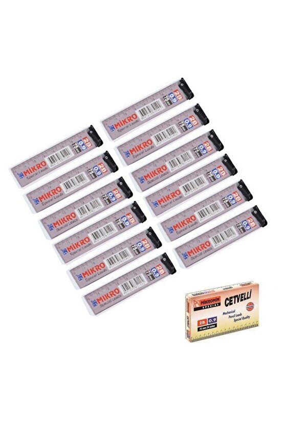 Min 0.9 Mm Cetvelli Kalem Ucu 75 Mm Uç 12 Adet