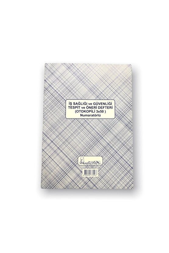 İş Sağlığı ve Güvenliği Tespit ve Öneri Defteri Cilt Kapak