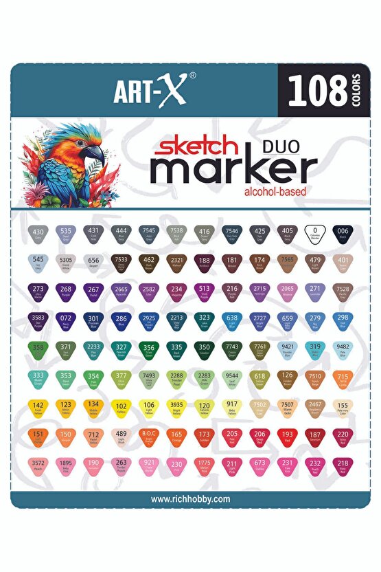 Art-x Sketch Marker Çift Taraflı Kalem Seti 108li